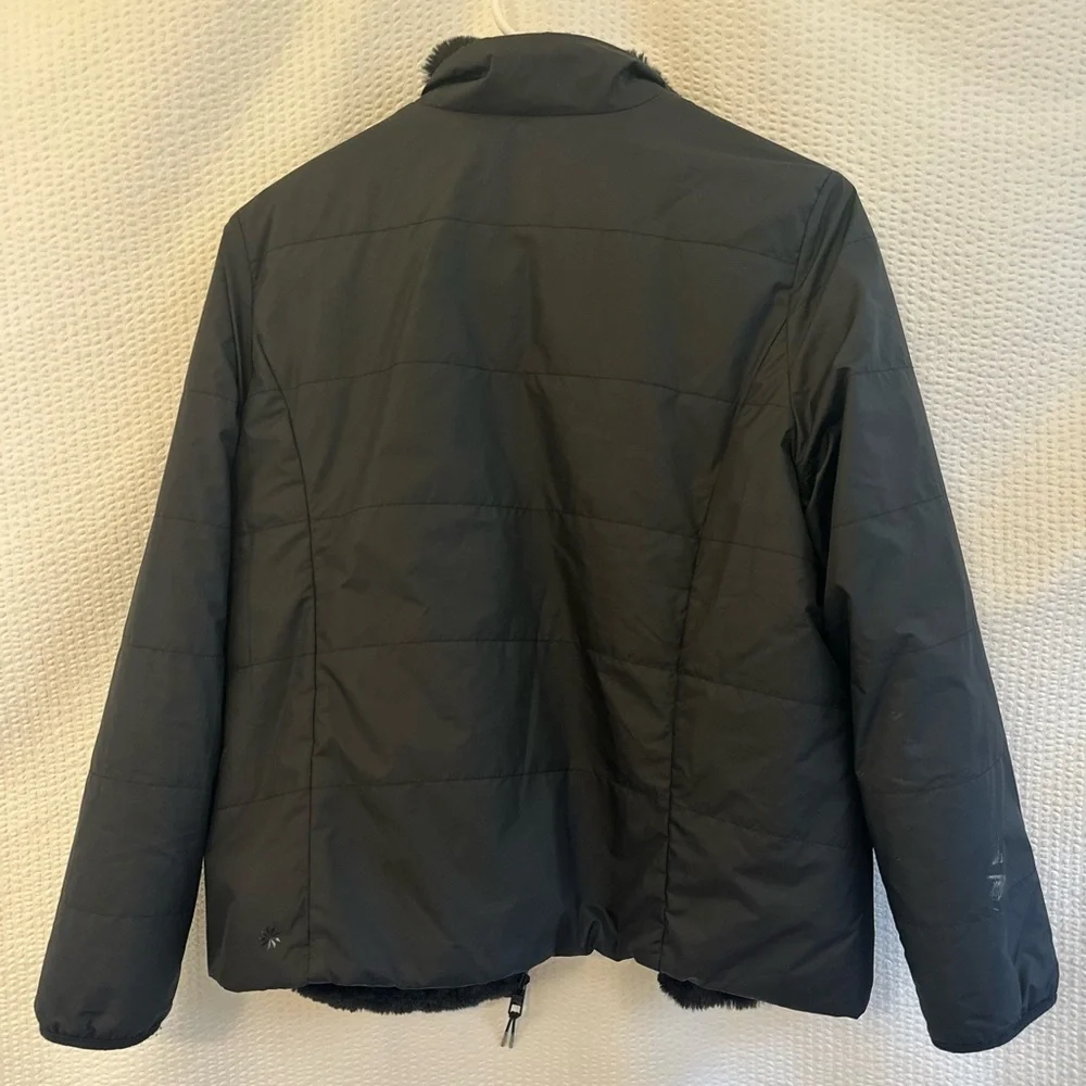 Athleta Girl Cool Days Black Jacket Faux Fur Size: 14